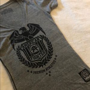 Ultra soft grey fitted American Fighter T-shirt
